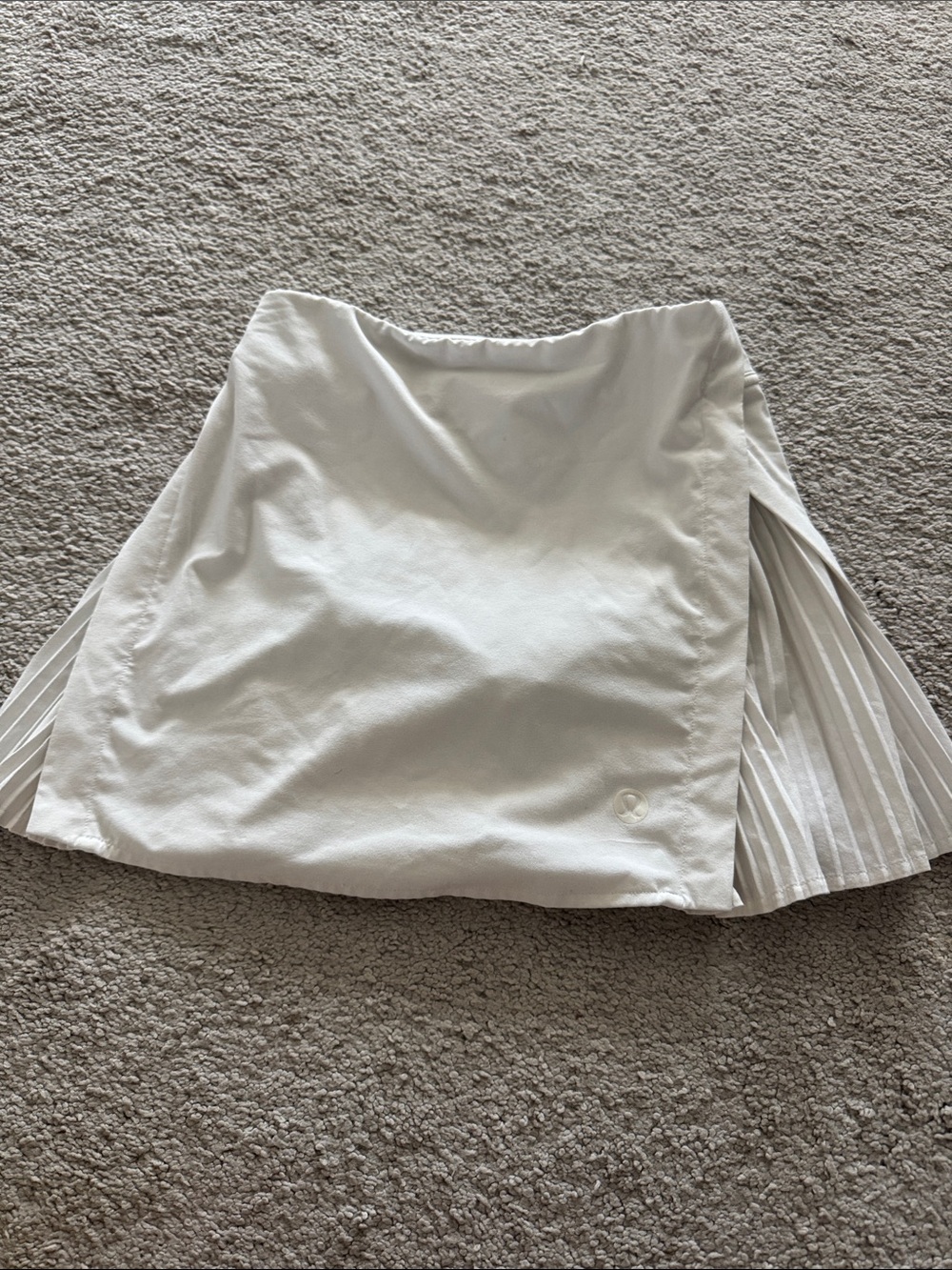 lululemon athletica White Mini Skirt with Pleated Side Panels